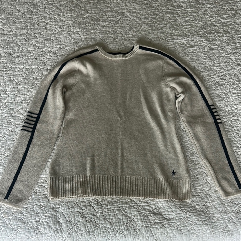 Smartwool Cream and Black Crewneck Sweater